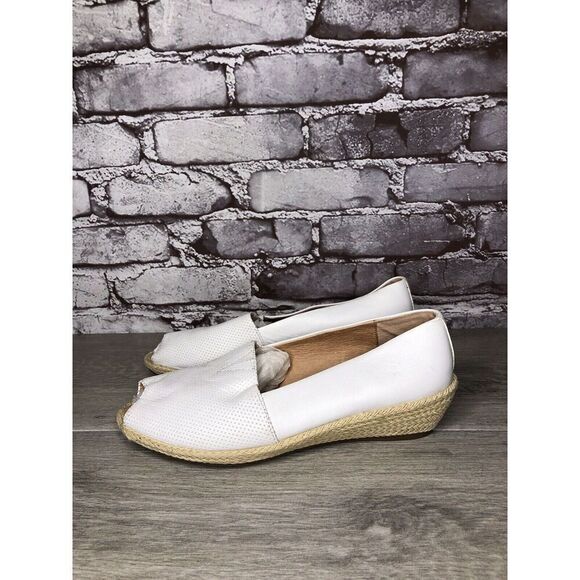 Kenneth Cole Gentle Souls White Leather Woven Wedge Sandals Women Sz 8.5M US/39 - Picture 8 of 16